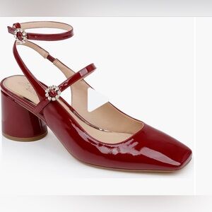 JEWEL-BADGLEY MISCHKA || Keilani Patent Leather Mary Jane Heels. Sz. 9